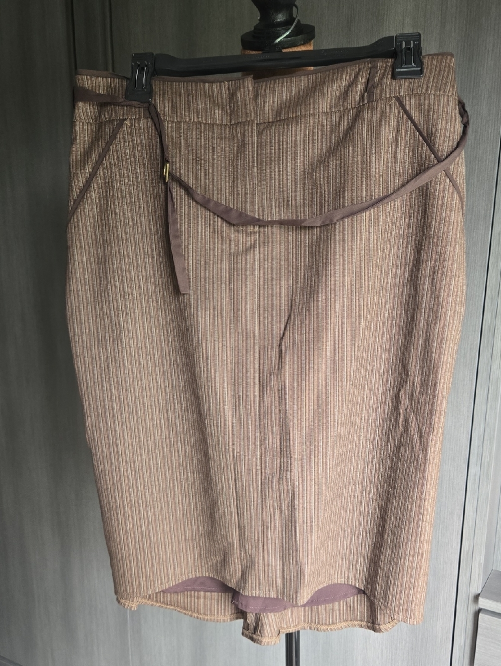 BCBGMaxAzria Brown Pinstripe Dress Skirt